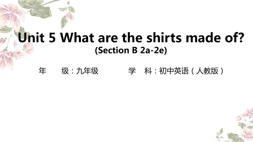 Unit 5 What are the shirts made of Section B 2a—2e- 课件(共16张PPT) 2023-2024学年人教版九年级英语全册