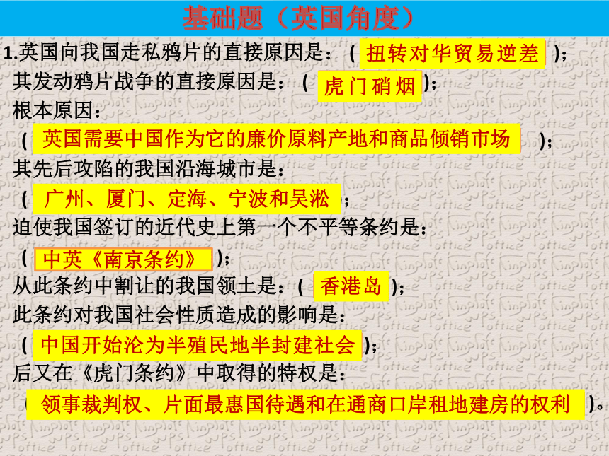 八年级历史上册第一次月考基础知识点复习 课件(共24张PPT)