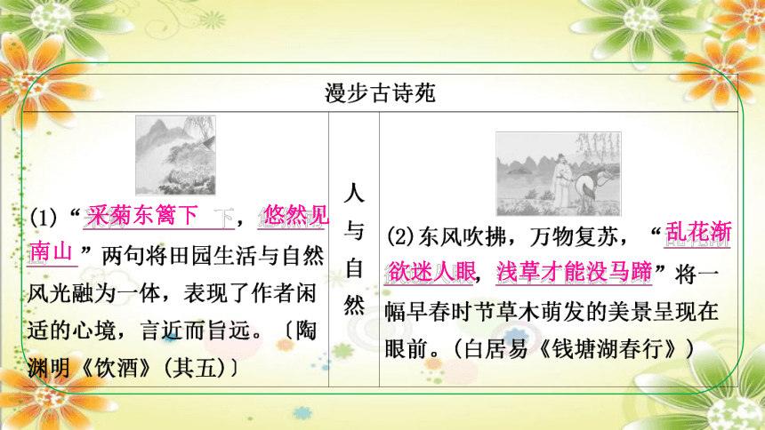 2024年中考语文课件（重庆专用）专题一　古诗文积累 课件(共70张PPT)