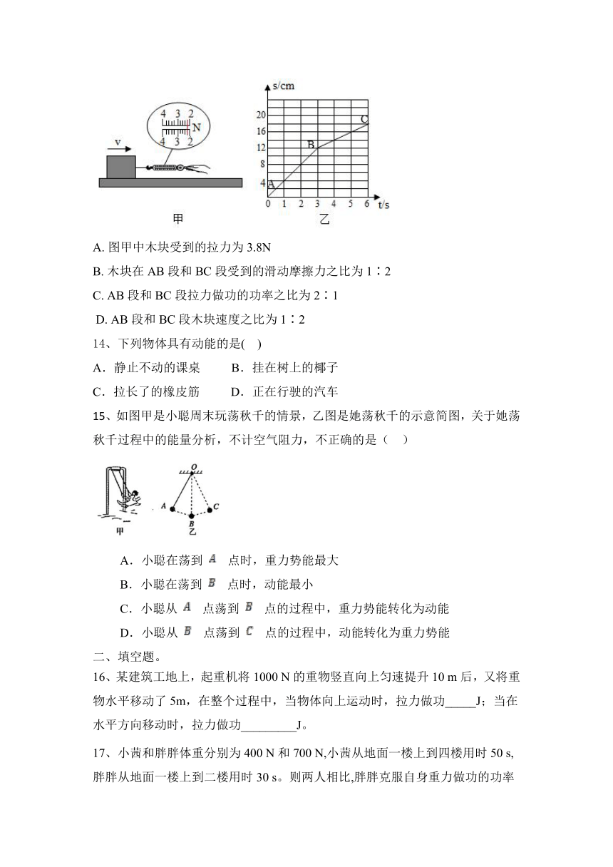 2022—2023学年人教八年级物理下册第11章　功和机械能同步训练（含答案）