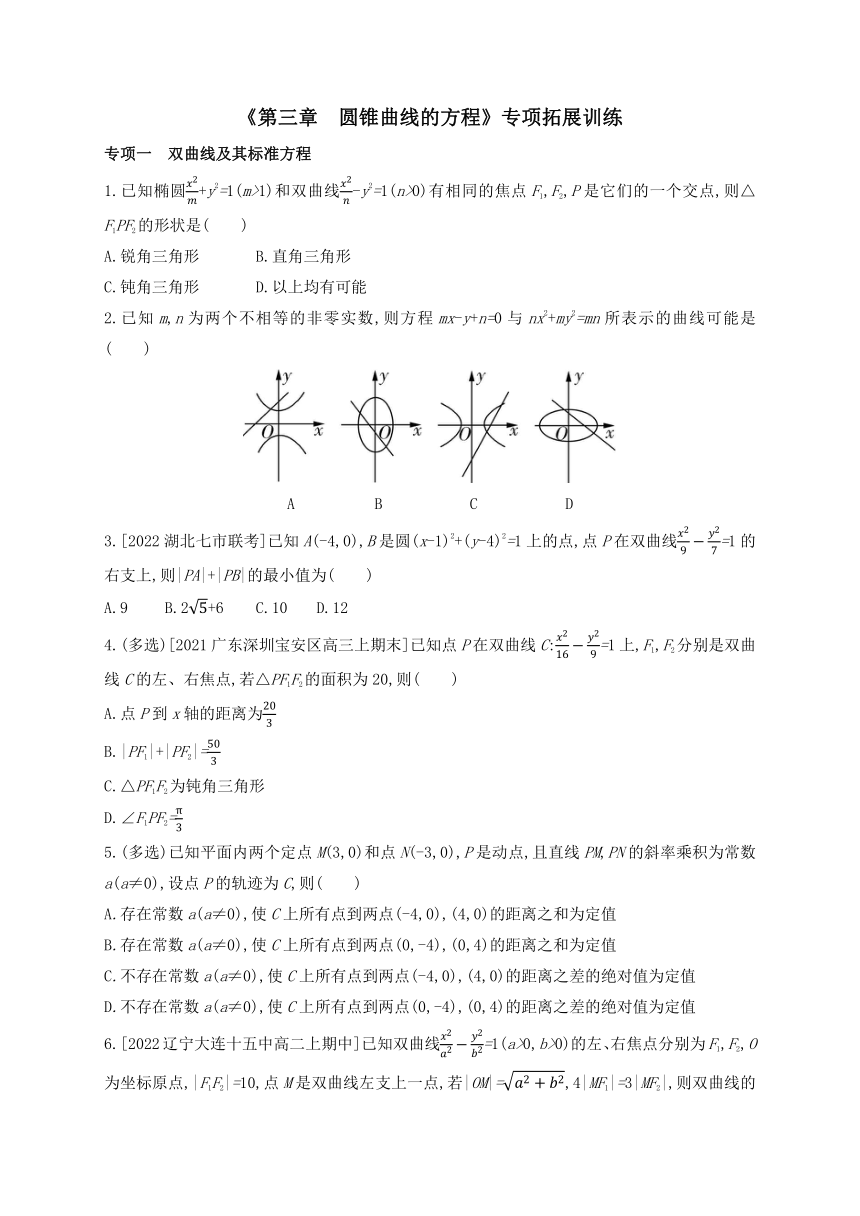 3.2 双曲线 专项拓展训练（含解析）