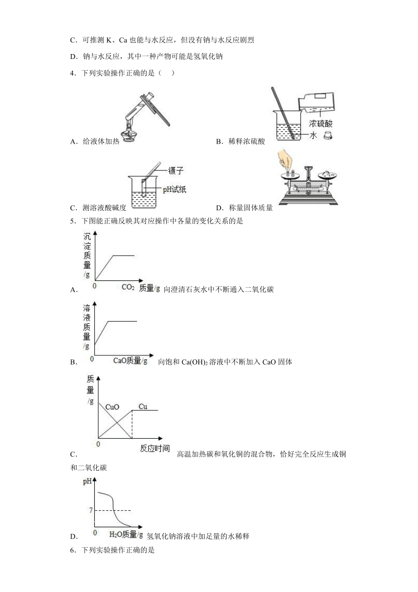 7.3溶液的酸碱性同步练习(含答案)—2022-2023学年九年级化学鲁教版下册