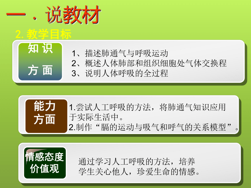 2020--2021学年冀少版七年级下册 2.3.1呼吸说课课件（共26张PPT）