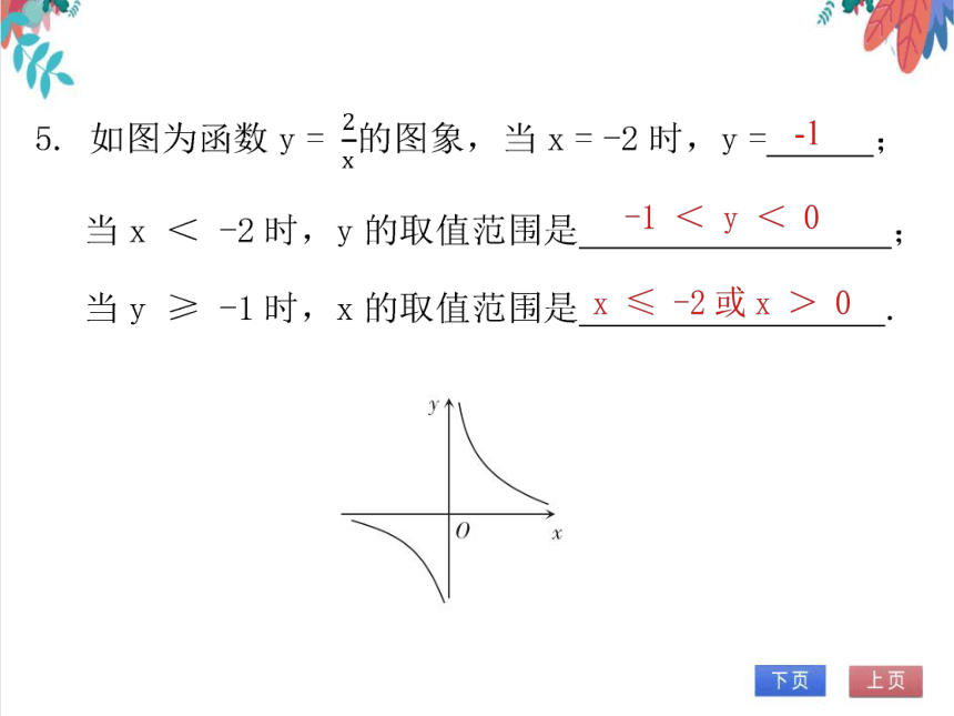 【北师大版】数学九年级（上）6.2.1 反比例函数的图象与性质（1） 习题课件