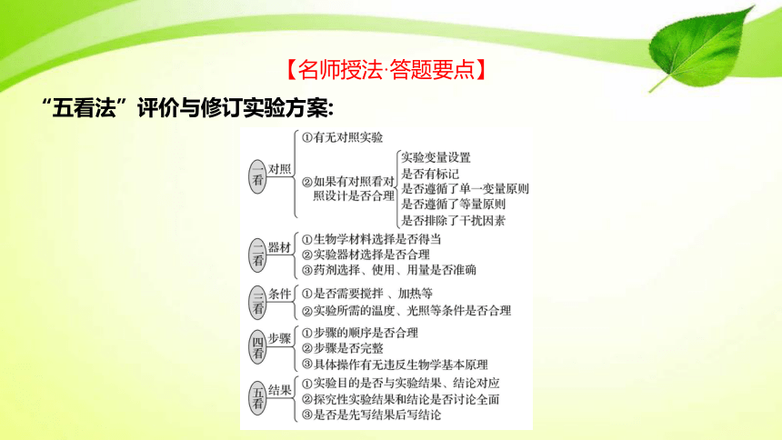 高中生物核心素养微专题之科学探究7　实验方案的评价与修正(共11张PPT)