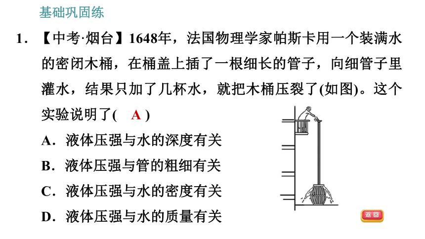 沪粤版八年级下册物理习题课件 第8章 8.2   研究液体的压强（31张）