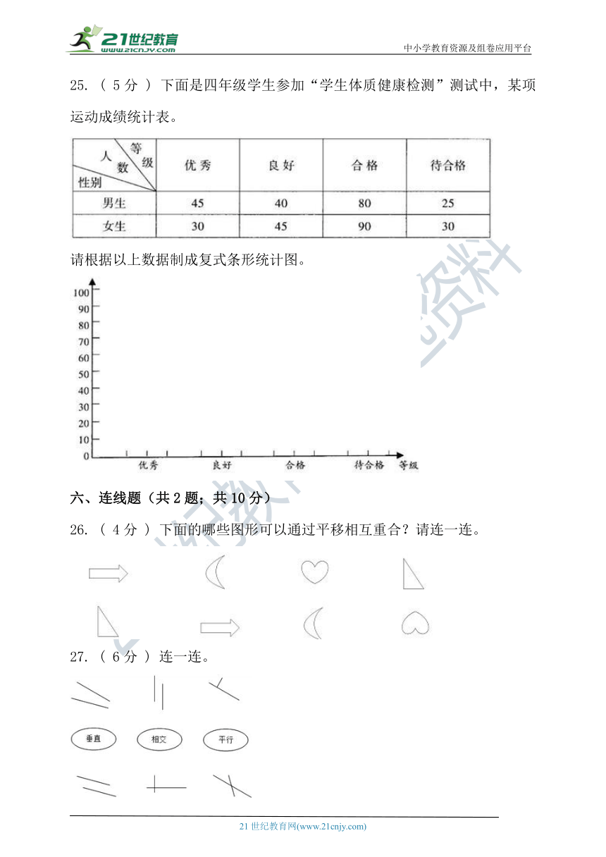 浙教版2020-2021学年度第一学期四年级数学期中检测（含答案）