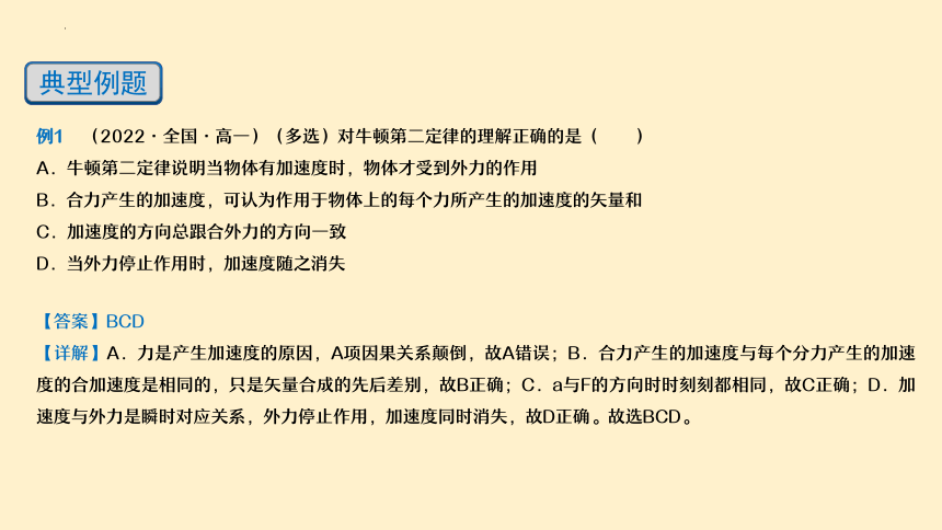 第4.3课  牛顿第二定律 高一物理课件（人教版2019必修第一册）(共22张PPT)