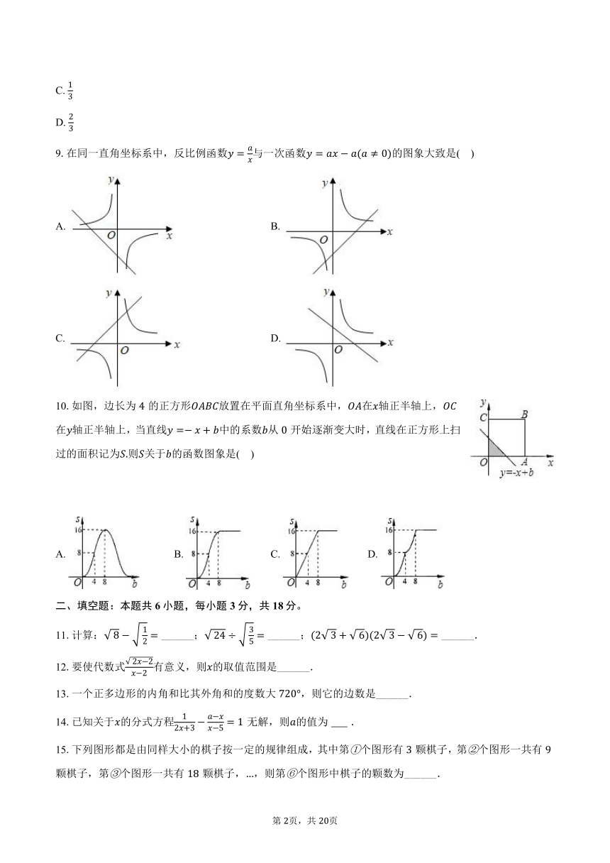 2023-2024学年山东省临沂外国语学校九年级（下）调研数学试卷（3月份）（含解析）