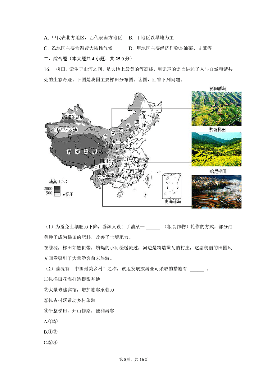 2023年辽宁省沈阳重点中学中考地理模拟试卷（含解析）