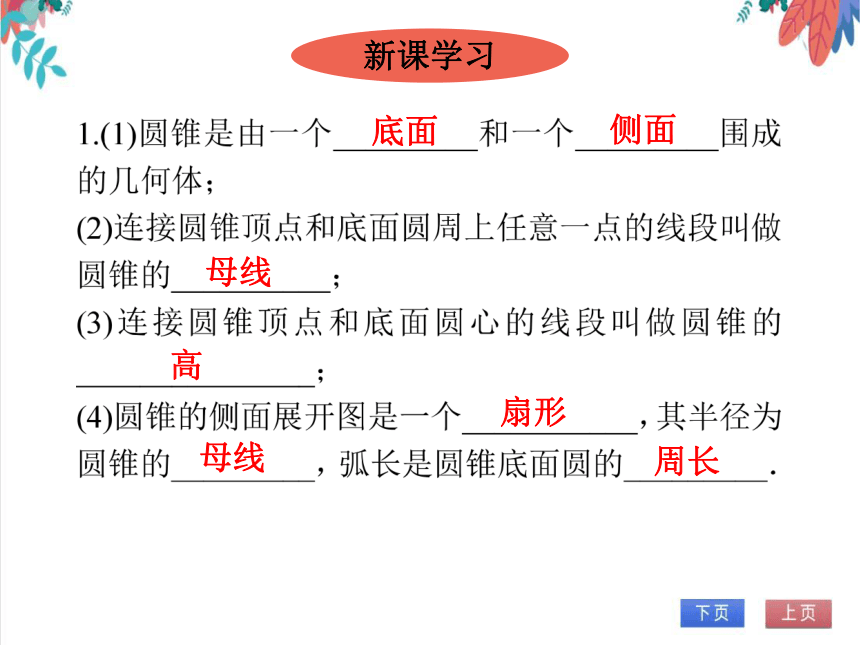 【人教版】数学九年级全一册 24.4.3 弧长和扇形面积(3)——圆锥的侧面积和全面积 随堂练习（课件版）