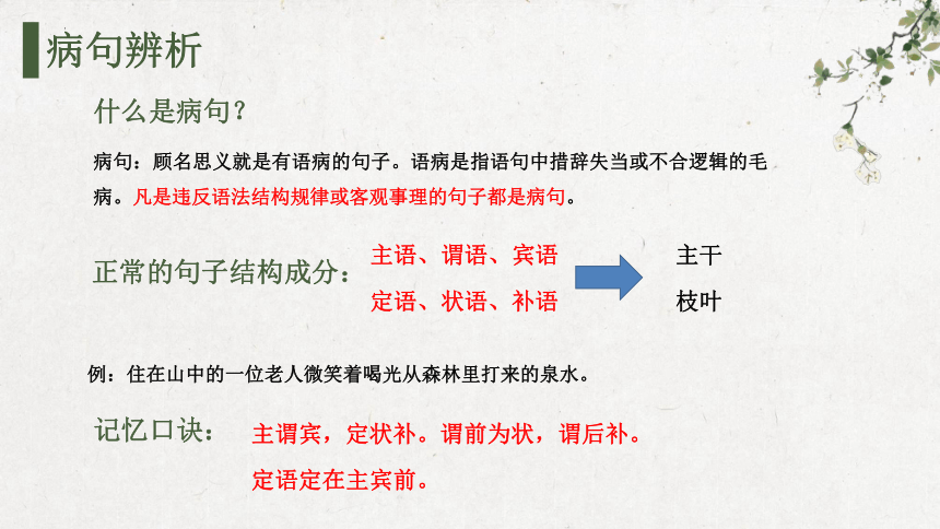 2023年江西省中考语文复习之病句辨析及修改课件（共29页）
