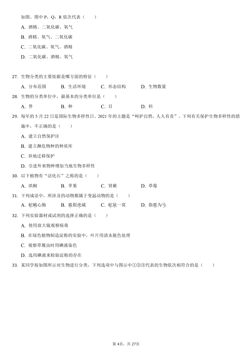 2021-2022学年广东省广州市番禺区八年级上学期期末生物试卷（word版 含解析）