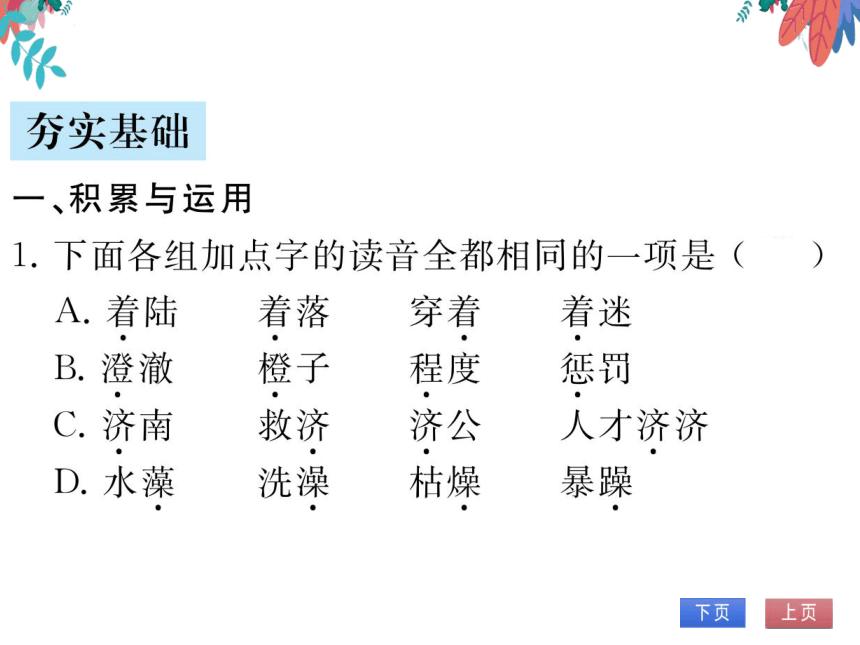 【统编版】语文七年级上册 2.济南的冬天 习题课件