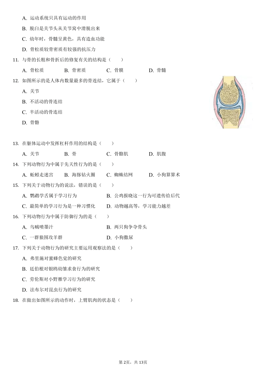 2021-2022学年安徽省淮北市五校八年级（上）第一次联考生物试卷（含解析）