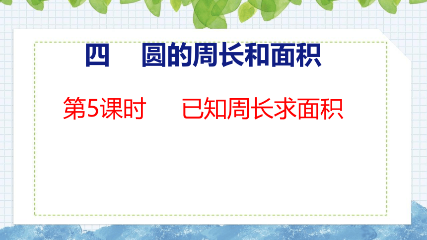 4.5 已知周长求面积课件六年级上册数学冀教版(共17张PPT)