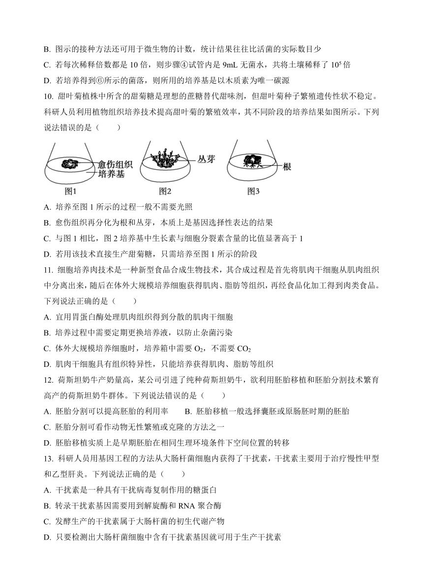 山东省潍坊市诸城繁华中学2023-2024学年高二下学期4月月考生物学试题（含解析）