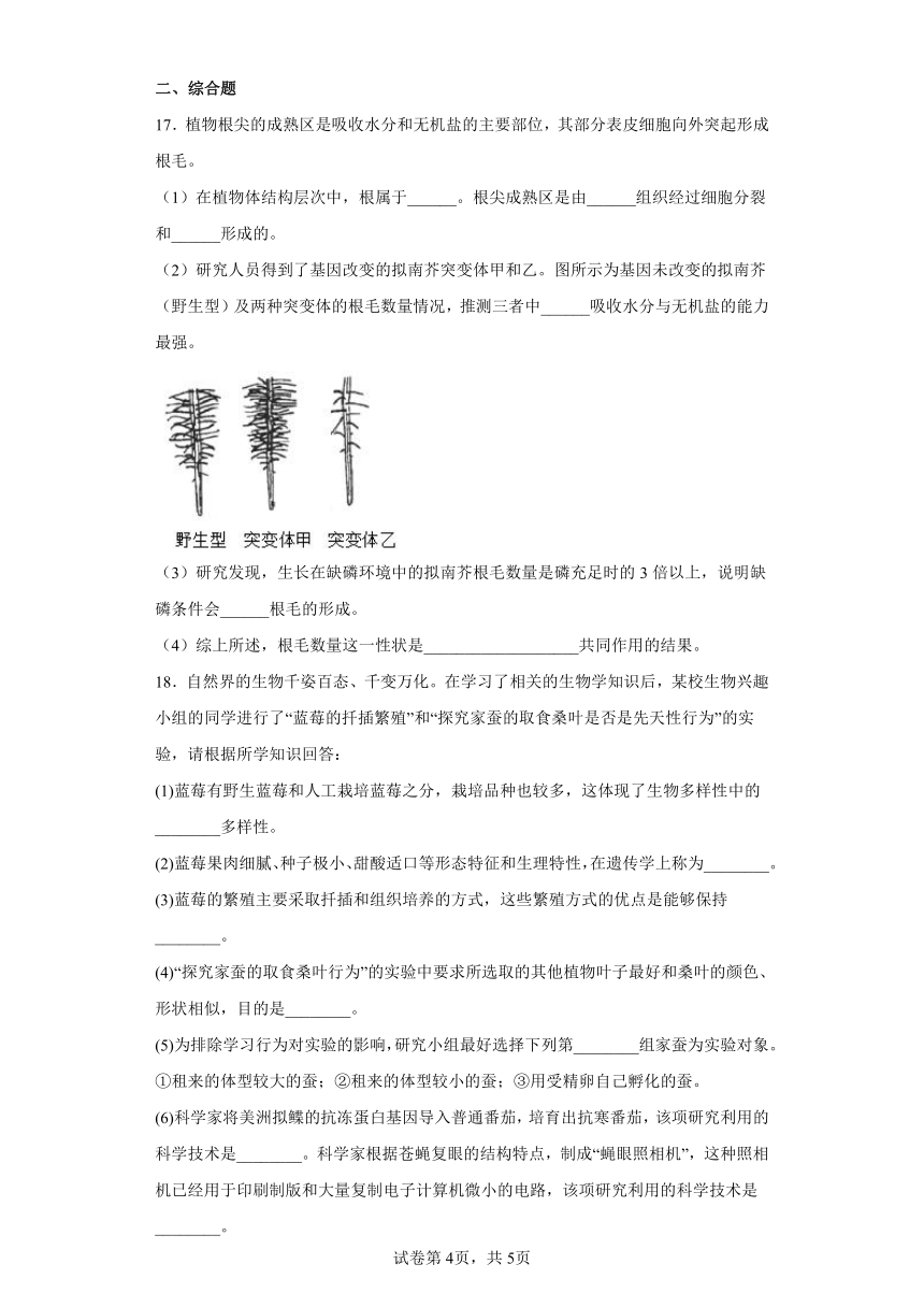 人教版八年级下册7.2.1基因控制生物的性状（word版 含解析）