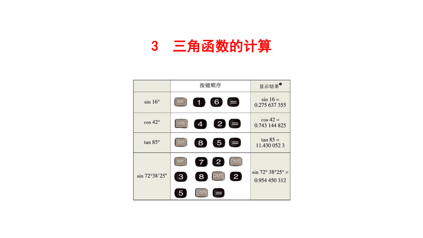 2021-2022 北师大版 数学 九年级下册 1.3 三角函数的计算 课件(共33张PPT)