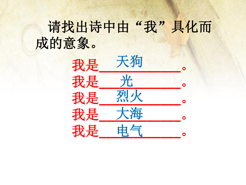 人教版高中语文选修--中国现代诗歌散文欣赏《天狗》课件(共18张PPT)