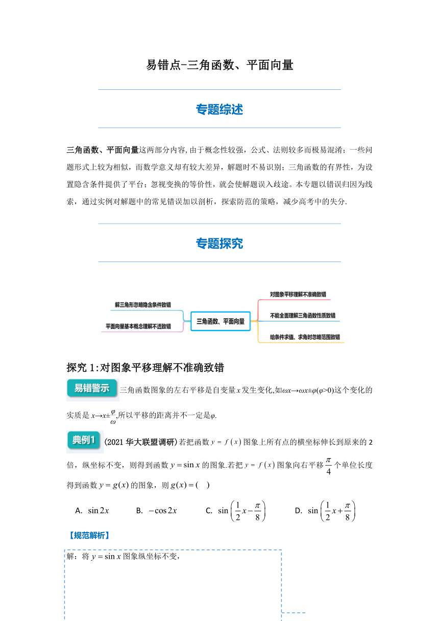 2022年高三数学二轮专题复习：三角函数、平面向量 讲义（Word版含解析）