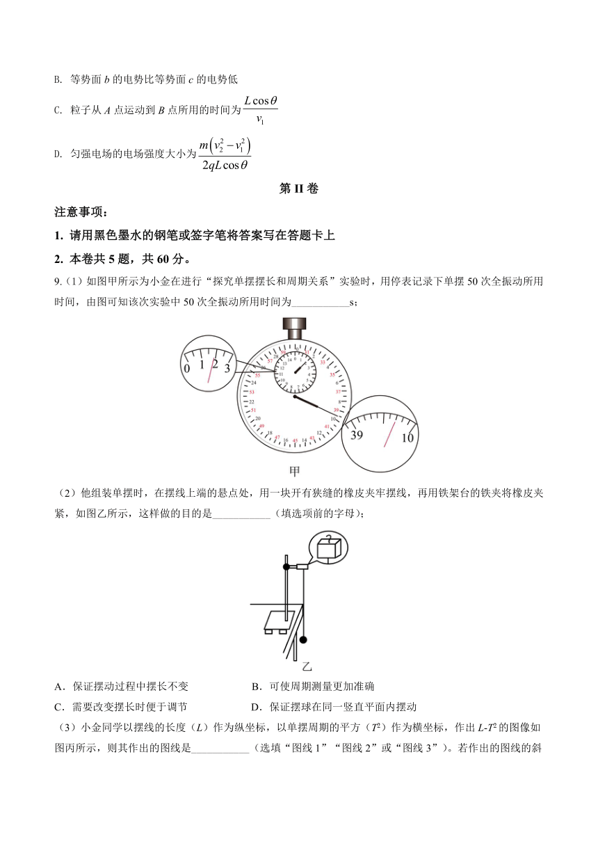 2023届天津市普通高中学业水平等级性考试考前适应性模拟物理试卷(九)（5月）（Word版含答案）