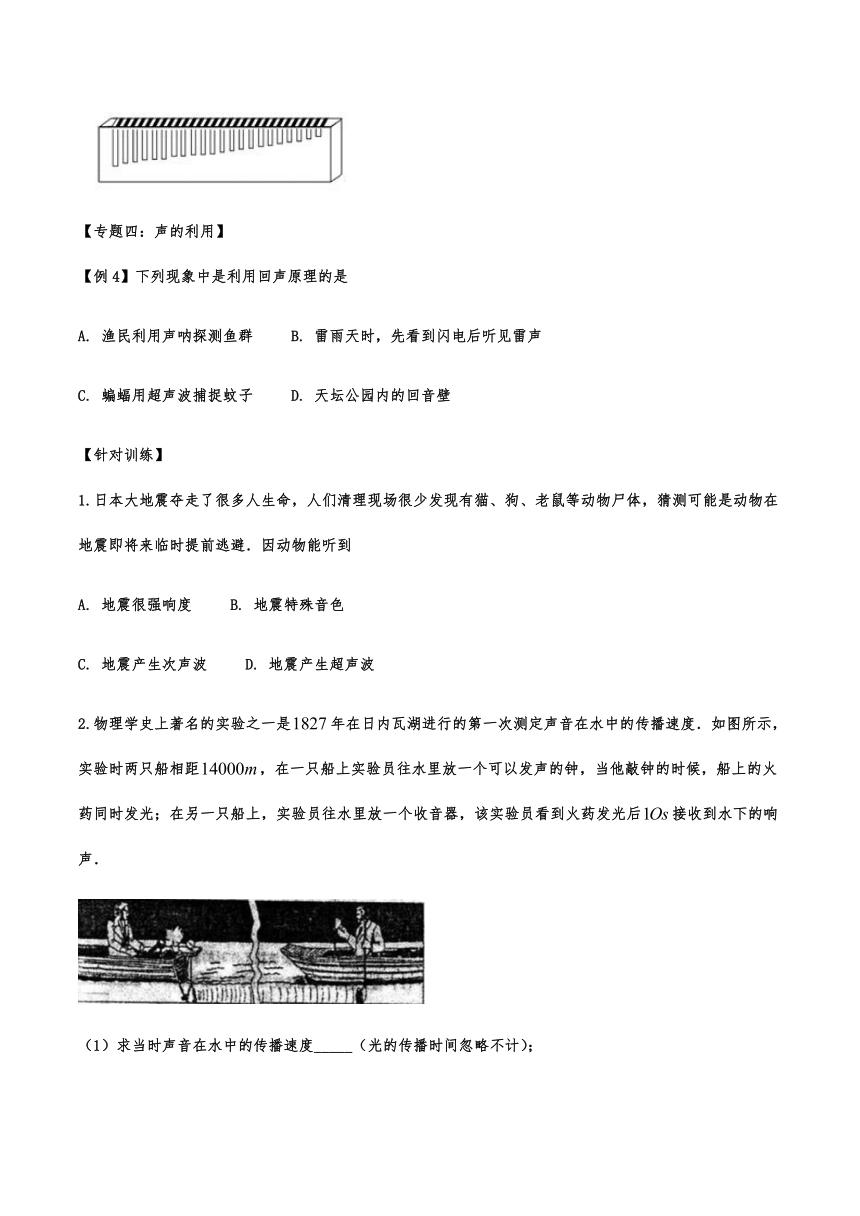 八年级物理章节专题训练——专题：声现象（word含答案）