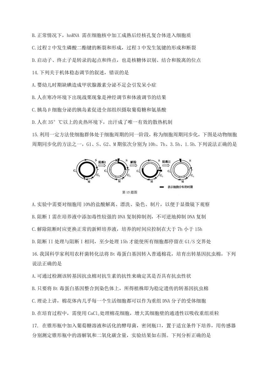 浙江省名校新高考研究联盟（Z20联盟）2021届高三上学期第二次联考（12月）生物试题  含答案