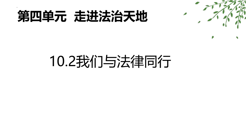 10.2 我们与法律同行 课件(共18张PPT)-2023-2024学年统编版道德与法治七年级下册