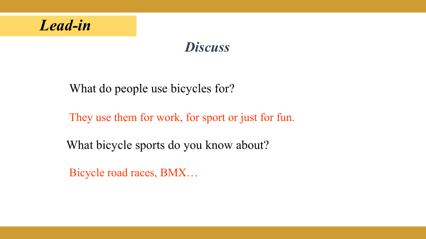 Unit 6 Enjoying Cycling Topic 3 Bicycle riding is good exercise Section D 课件