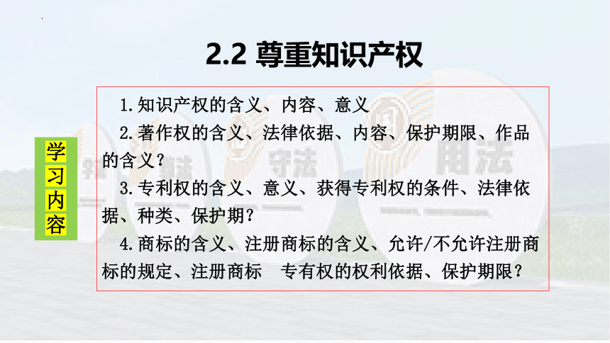 2.2 尊重知识产权课件(共31张PPT)-2023-2024学年高中政治统编版选择性必修二法律与生活