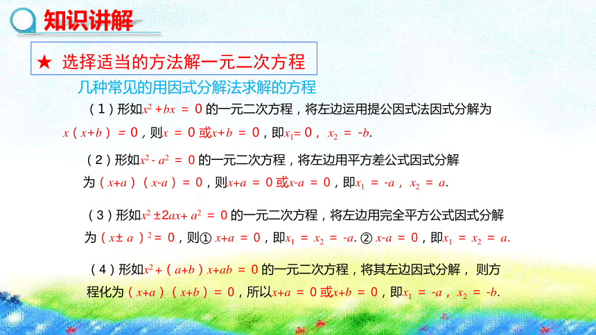 湘教版数学九上2.2.3 因式分解法(第2课时）课件（24张PPT)