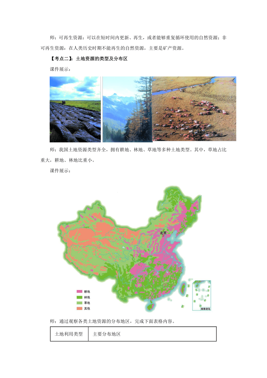 2022-2023学年湘教版地理八年级上册第3章中国的自然资源章末复习教案