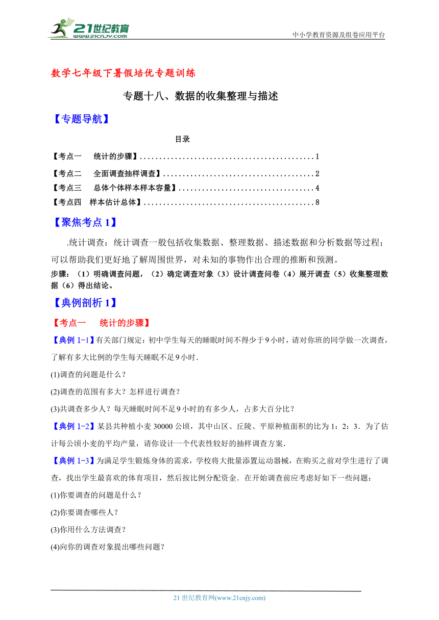 数学七年级下暑假培优专题训练（十八）（含解析）