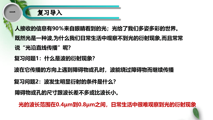 鲁科版(2019)新教材高中物理选择性必修1 第5章光的干涉衍射和偏振第3节光的衍射课件(共13张PPT)