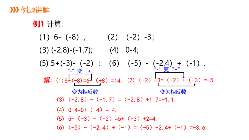 冀教版数学七年级上册同步课件：1.6  有理数的减法(共21张PPT)