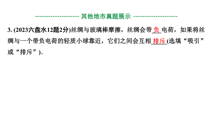 2024贵州中考物理二轮重点专题研究 微专题 电荷  电流  电压  电阻 习题课件(共28张PPT)