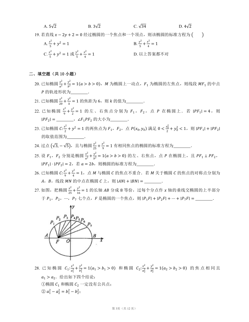 人教版选择性必修一 第三章  3.1.1椭圆及其标准方程（含答案）