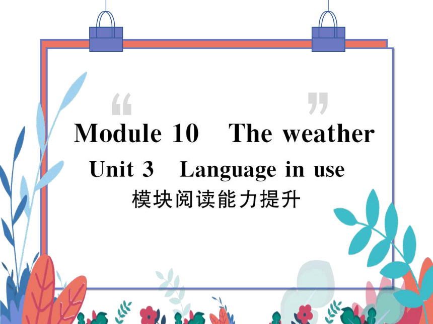 【外研版】八上 Module10 Unit3 Language in use 模块阅读能力提升 习题课件