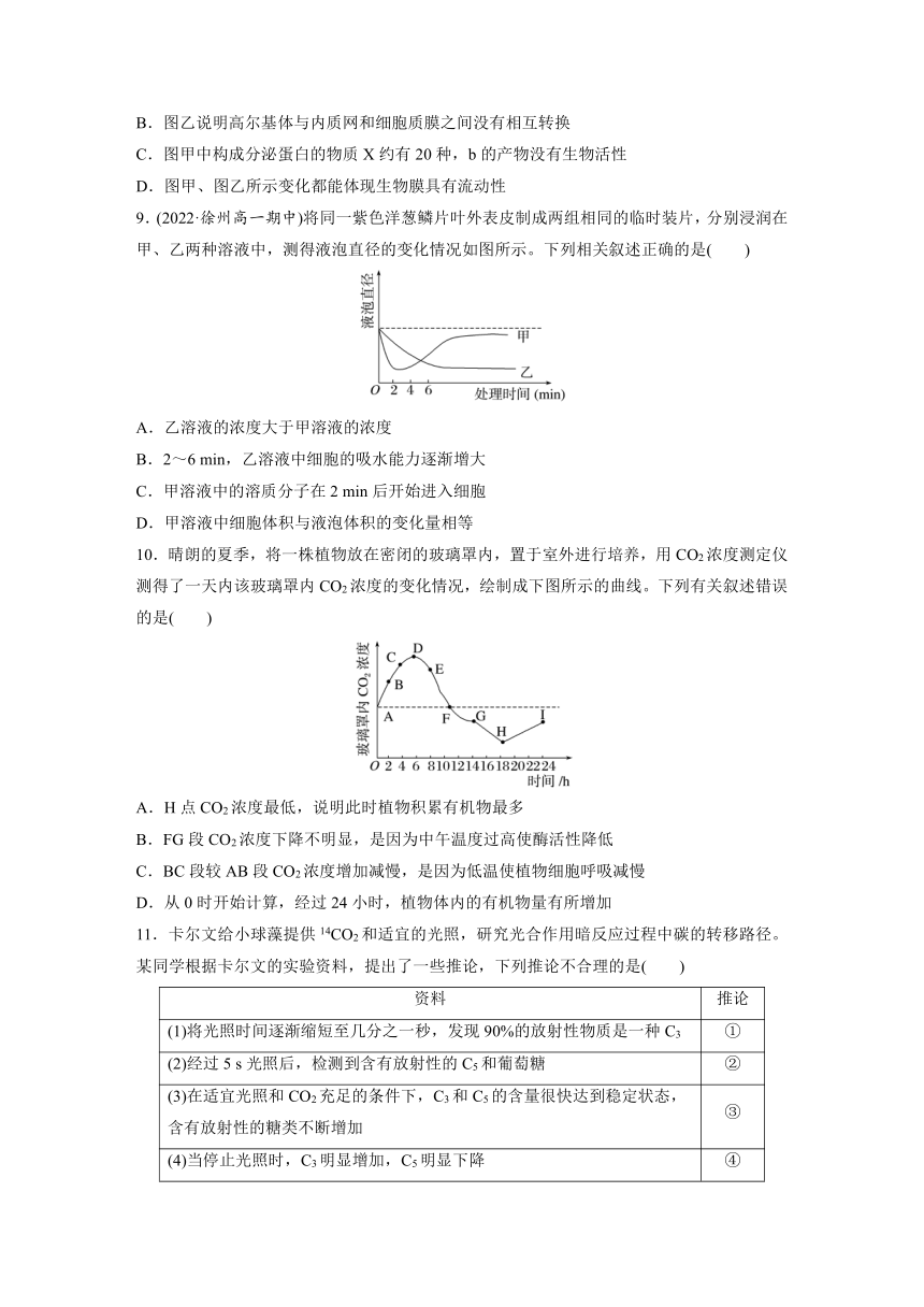 2022-2023学年苏教版2019高中生物必修1 模块检测试卷(一)（word含解析）