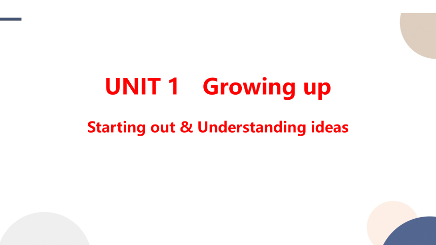 外研版（2019）选择性必修第二册 Unit 1 Growing up Starting out & Understanding ideas课件（55张PPT)