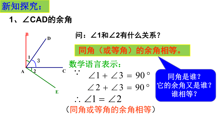 沪教版（上海）数学六年级下册7.6余角、补角 课件(共14张PPT)