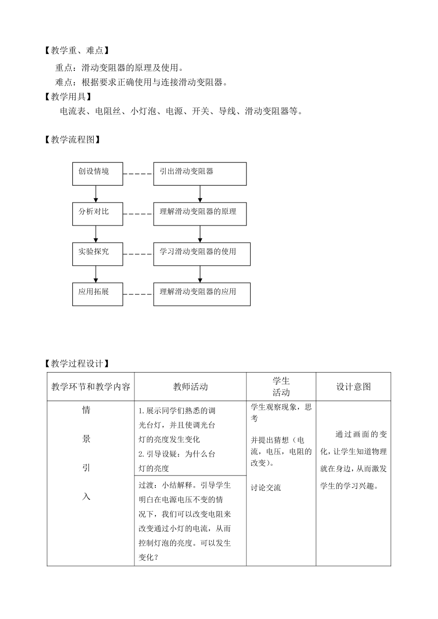 沪粤版初中物理九年级14.1.2滑动变阻器教案