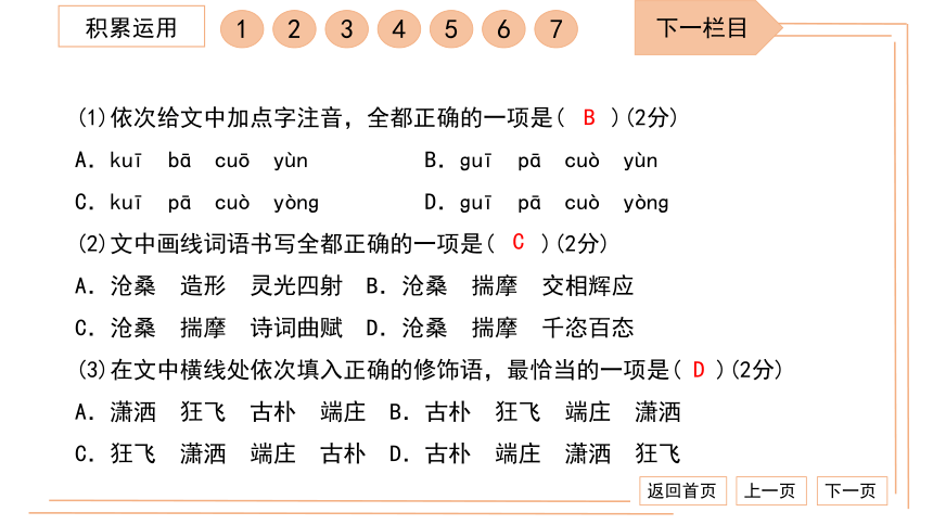 统编版九下语文期末综合检测卷（二） 习题课件（35张PPT）