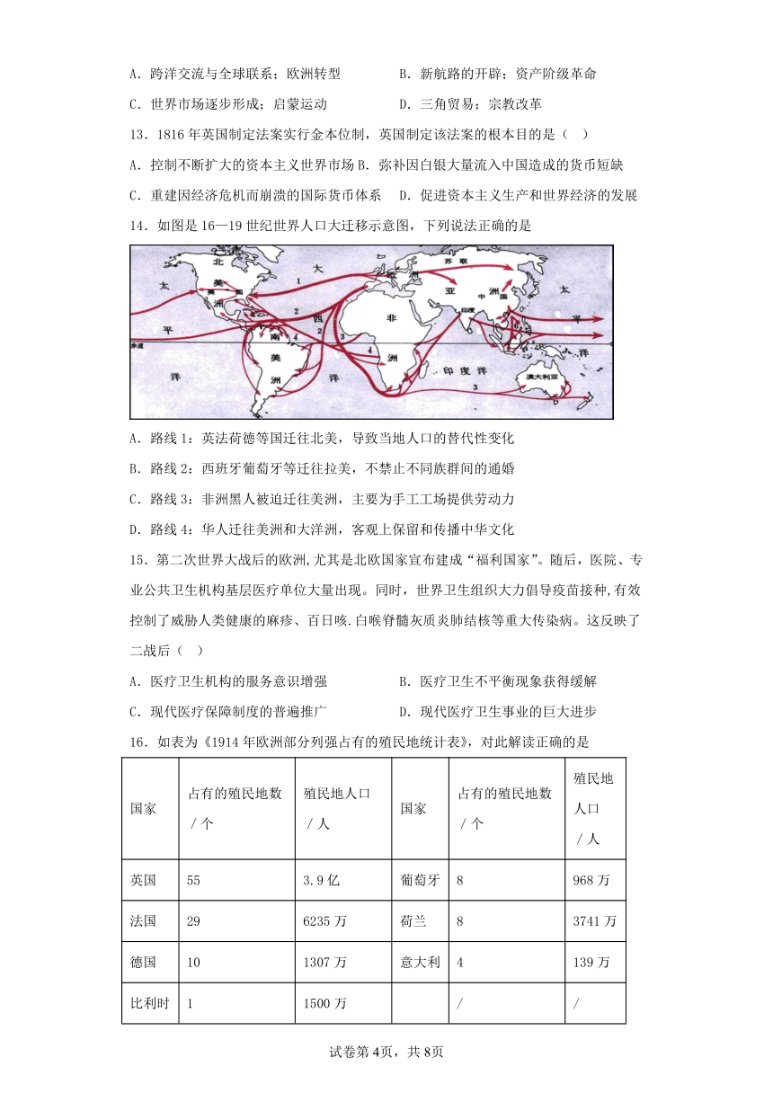 浙江省温州市2023届高三第二次模拟考试历史模拟练习（含解析）