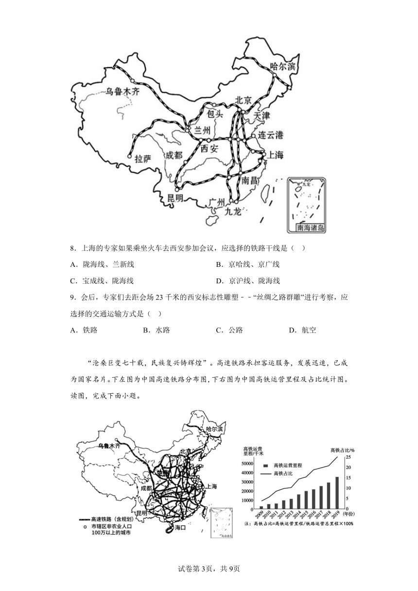 七年级地理下册 中图版（北京）第五章中国的经济发展 同步练习 （含答案）