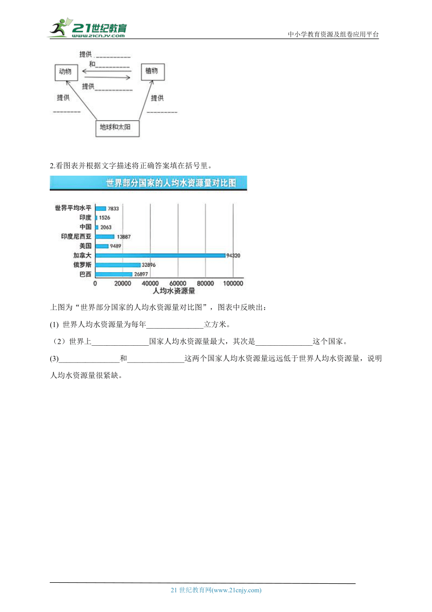 五年级科学下册3.1 地球——宇宙的奇迹 同步练习（含答案）