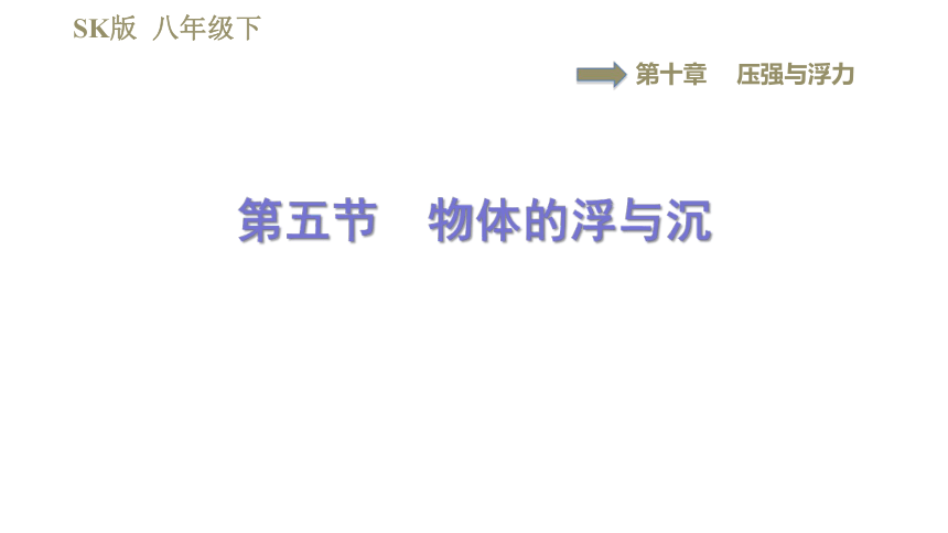 苏科版八年级下册物理习题课件 第10章 10.5物体的浮与沉（38张）