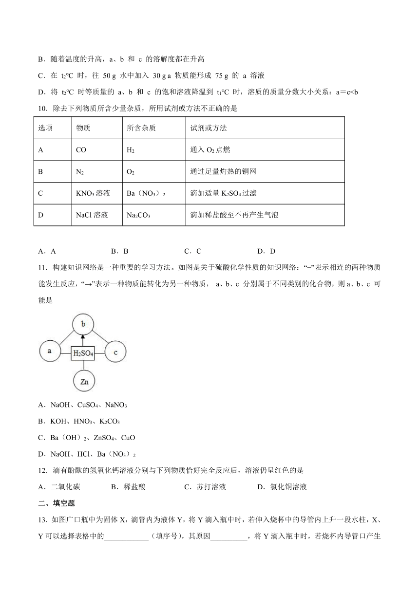 第八单元海水中的化学测试题（含答案）---2022-2023学年九年级化学鲁教版下册