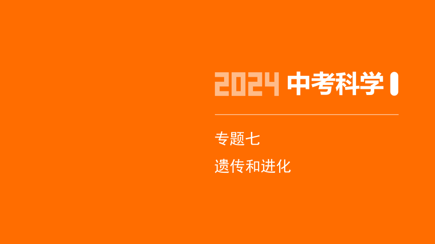 2024年浙江省中考科学二轮复习生物部分：专题七 遗传和进化（课件 13张PPT)